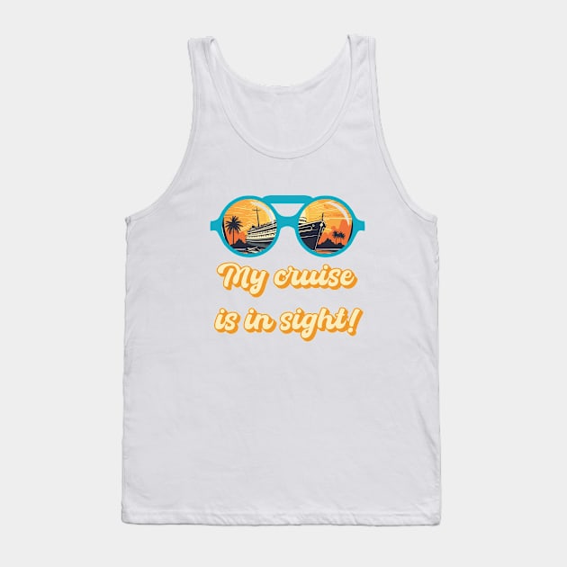 My Cruise Is In Sight with Binoculars Tank Top by Cute Pets Graphically